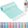 100% Turkish Cotton Striped Beach Towel for Adults Fast Drying and Durable Hoodie Style with Fringe Tropical Design