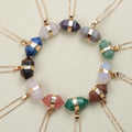 Wholesale Collares De Cuarzo Mixed Natural Gem Stones Horizontal Hexagonal Column Reiki Quartz Crystal 7 Chakra Healing Pendant
