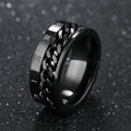 Wholesale Retro Style Men's Stainless Steel Rotatable Chain Ring Waterproof 18k Gold-plated Roman Numeral Ring Fashion Jewelry