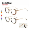 LMA Fashion Blue Light Blocking Glasses Metal Acetate Optical Eyewear Frame Men Designer Square Eyeglasses Frame Custom Logo