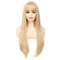 Colored Synthetic Hair Wig Machine Made Party Hair Wigs Gold Blonde Grey X-TRESS Fashion Long Straight Brown Swiss Lace 28 Inch