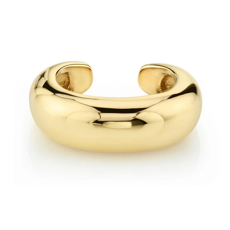 925 Silver 18k Gold Plated No Piercing Men Jewelry Chunky Clip on Cuff Earrings