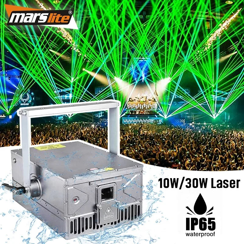10W ILDA Laser Light IP65 Outdoors Waterproof Stage Laser Show Equipment Pro Projector Sky Laser Searchlight Light