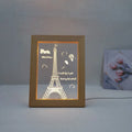 Hot Sale Home Decoration 5V USB Acrylic Ambient Desktop Wooden Light up Picture Frame 3d Photo Lamp