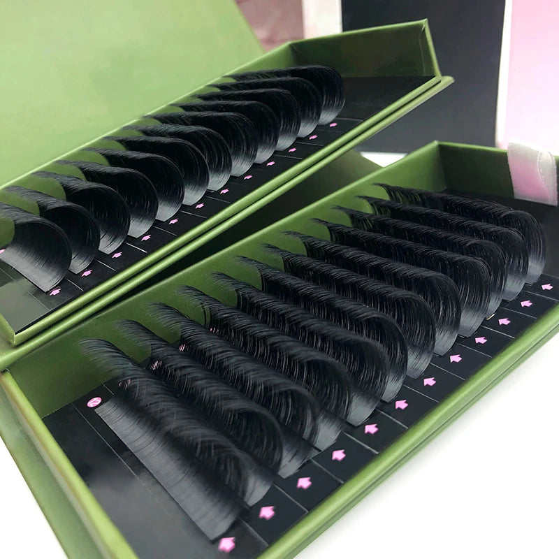 DF Luxury Eyelash Extensions Matte Black Wholesale Cashmere Trays Private Label Custom Logo 25mm Mix Length Lashes DD