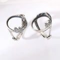 925 Sterling Silver Oval Semi Mount Tray for Cabochon Jewelry Finger Ring Findings