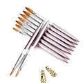 SeeJoy 2026 Fashion Design #2~#18 100% Pure Kolinsky UV Gel Purple Metal Handle Professional Nail Brush Multifunctional Soft