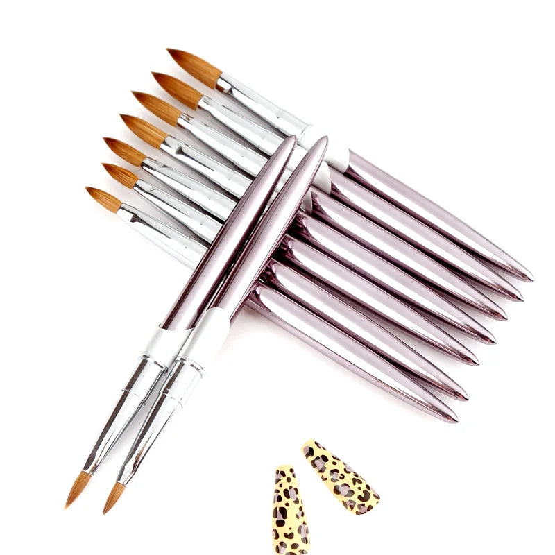 SeeJoy 2026 Fashion Design #2~#18 100% Pure Kolinsky UV Gel Purple Metal Handle Professional Nail Brush Multifunctional Soft