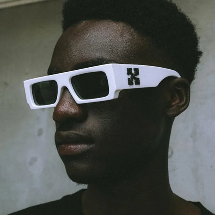 LBAshades New Small Square Sunglasses Brand Designer Retro Square Glasses Flat Top Bright Yellow White Sunglasses Women Men