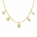 Best Personalized Gifts Gold Plated Initial Letter Zircon Stainless Steel Tiny Mother's Day Customized Name Necklace