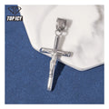 Top Icy Tarnish Free Stainless Steel Jesus Cross Pendant Fashion Jewelry Necklaces 18K Gold Plated Christian Jewelry