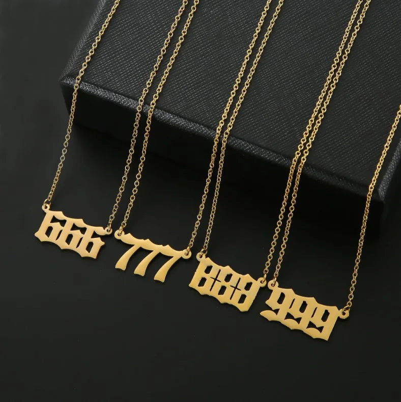 Hot Selling Beautifully Gold Plated Necklace Stainless Steel Angel Number Necklaces for Women