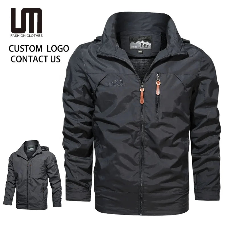 Liu Ming Custom Logo New Fashion Winter Men Casual Stand Collar Windbreaker Outwear Plus Size Coat Bomber Jacket