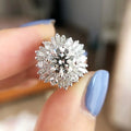CAOSHI Bling Bling Super Large Flower Zircon Wedding Rings Lady Girls Gifts Lovely Silver Dainty Romantic Flower Rings Women