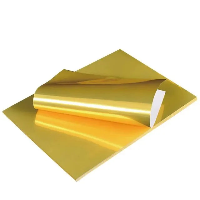 A4 Size Brushed Gold Waterproof Vinyl Sticker Paper Printable for Inkjet Printer Self Adhesive Label Sheets