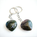 Diy Chinese Style Handmade Natural Stone Heart Crystal Natural Indian Agate Key Chain Heart Key Chain Souvenirs Gift