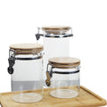Canister Set Coffee Set Glass Canning Jars Storage Jar Airtight Glass with Latch Bamboo Lids Kitchen Big Glass Food Container RH