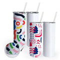 USA Stocked Sublimation Blanks Stainless Steel Vacuum Water Botter Flat Edge 20oz Skinny Sublimation Tumbler With Lid 25PCS/CTN