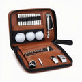 Golf Accessory Set with High-Grade Leather Case All in One Bag Cleaning Brush Scorer and Range Finde Divot Knife
