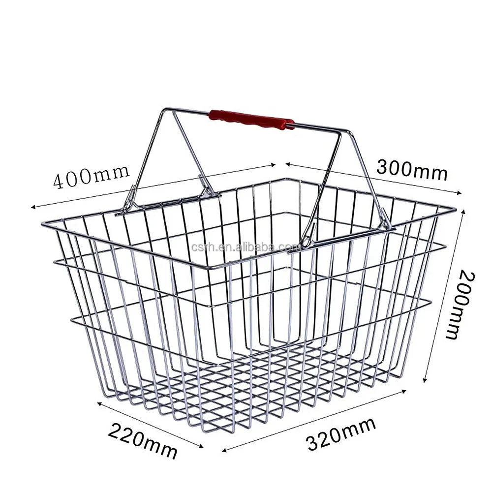 Metal Shopping Basket 20L Chrome Wire Basket