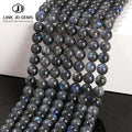JD Wholesale Natural Dark Labradorite Moonstone Round Loose Beads 6 8 10MM for Jewelry Making Beads DIY Accessories