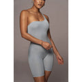 2026 New Design Summer One Shoulder Plus Size Women Jumpsuit Gym Solid Color One Piece Yoga Jump Suit for Women