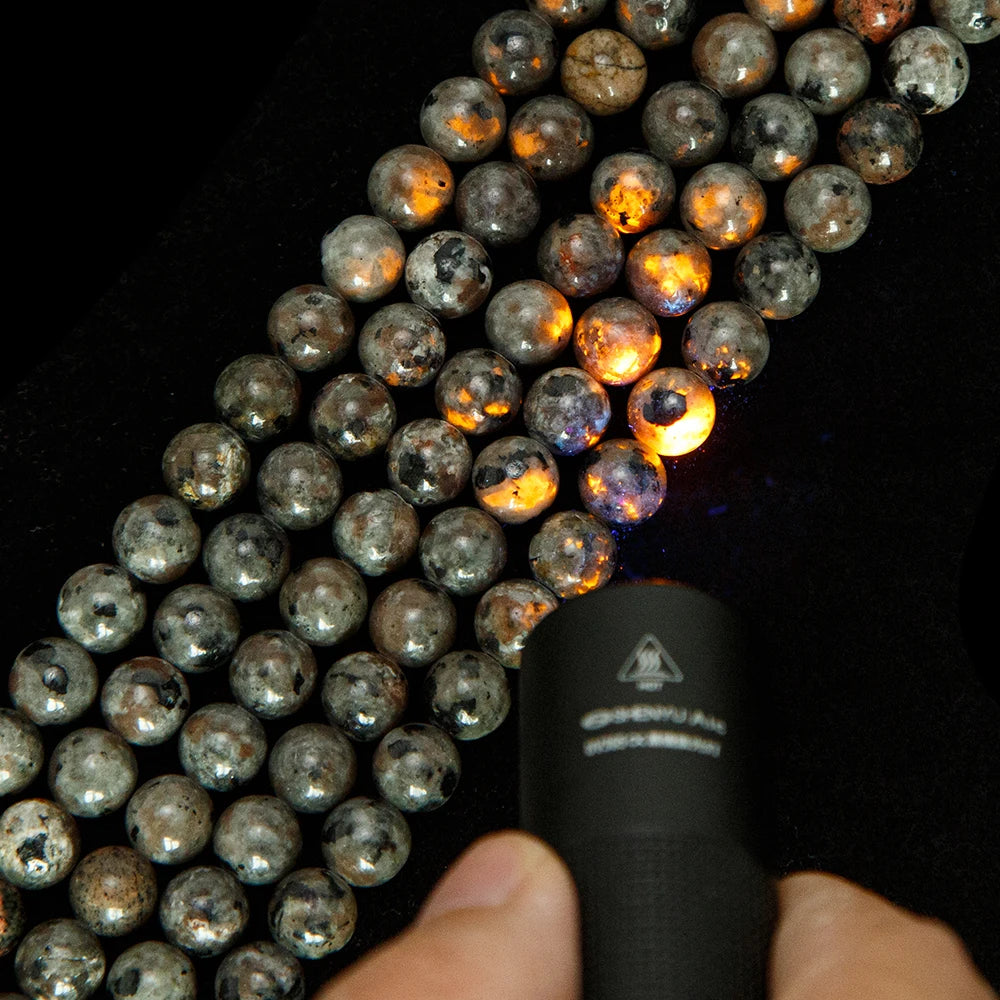 6 8 10MM Natural Yooperlite Stone Beads Flashing Flame Under Ultraviolet Healing Chakra Energy Crystal Stone DIY Jewelry Making