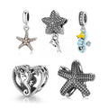 Real 925 Sterling Silver Small Marine Animals Seahorse Pendant Enamel Coloful Charms for Jewelry Making Women Bracelet Wholesale