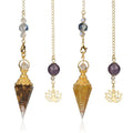Healing Reiki Crystal Quartz Amethyst 7 Chakra Lapis Lajoli Pendulum Gemstone Meditation Crystal Point Pendant Crystal Pendulum