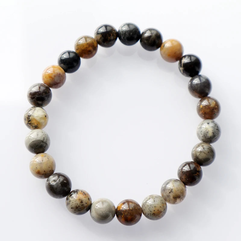 8mm Natural Dendritic Opal Agate Gemstone Beads Bracelets Healing Stretch Gems Stones Bracelets for Gifts