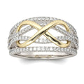 Fashion Multilayer Silver Full Diamond Wedding Band Rings Women Romantic Eternal Love Gold Hollow Infinity Promise Rings Gift