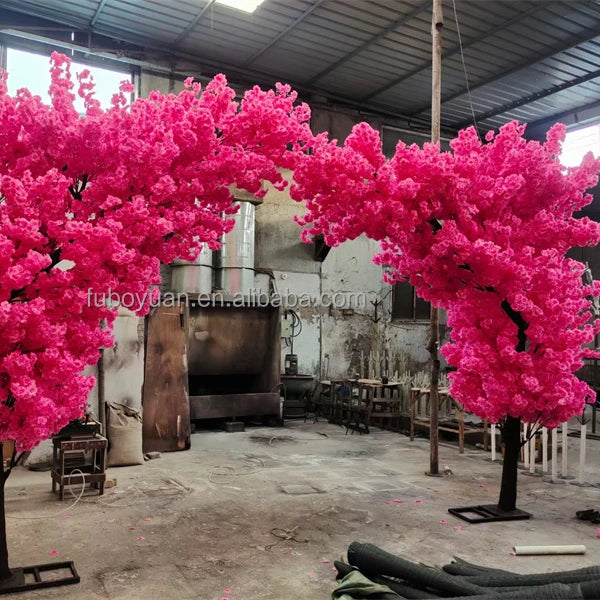 Wholesale Hot Pink Artificial Silk Flower Wreath Wedding Graduation Arch 2m/2.5m/3m Customizable Size Decoration Flowers
