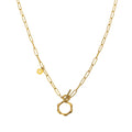 Ivanda Stainless Steel Gold Plated Paper Clip Chain Necklaces Unique and Stylish Accessory Jewelry for Women