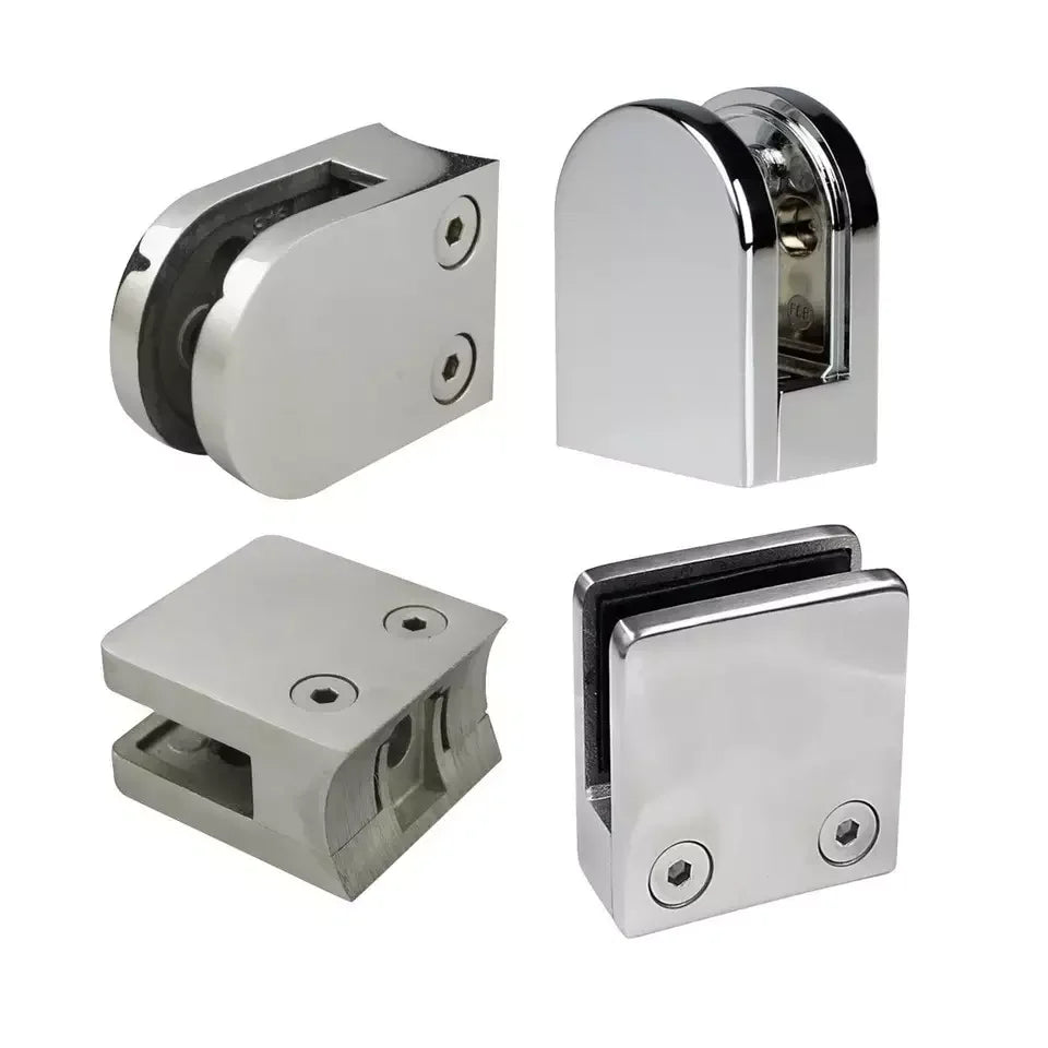 UNIK Luxury Satin Gold Cast Stainless Steel Glass Clamp Modern Design Wall-Mounted Handrail Bracket ISO9001 Certified for