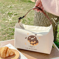 Cute Cartoon Print Lunchbox Thickening Aluminum Foil Storage Bag Portable Picnic Small Tote Bag Casual Handbag With Zipper