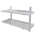 Hot Selling Wholesale Different Sizes Kitchen & Supermarket Stainless Steel Double Layers Wall Storage Rack Shelf for Kitchen