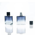 High Grade square Blue Gradient Luxury Perfume Bottle 30ml 50ml Cosmetic Refillable Glass Perfume Spray Bottle