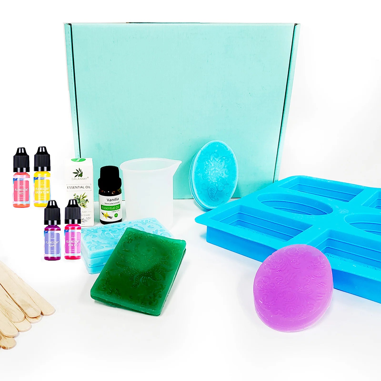 DIY Soap Making Kit Includes Base Soap Mold Set Toilet  Glycerin Irregular Plastic Bag Regular Size Adults 10pcs