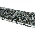 Factory Wholesale Price 100% Natural 3mm Faceted Black Hair Quartz Loose Gemstone Beads