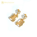 Fashion Trendy Rhodium Plated 18K Gold Brass Crystal Statement Earrings for Women-Wedding Engagement Party Gift Jewelry