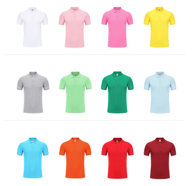 Custom 100% Cotton 220 Gsm T Shirts Blank Plain Polo Shirts Embroidery Printing Unisex Golf Polo T-Shirts
