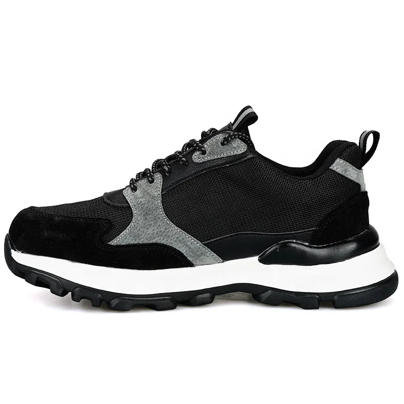 GUYISA Brand Hot Sale Men's Flying Woven Fashion Safety Shoes Lightweight Rubber Outsole Breathable Men's Steel Toe Safety Shoes