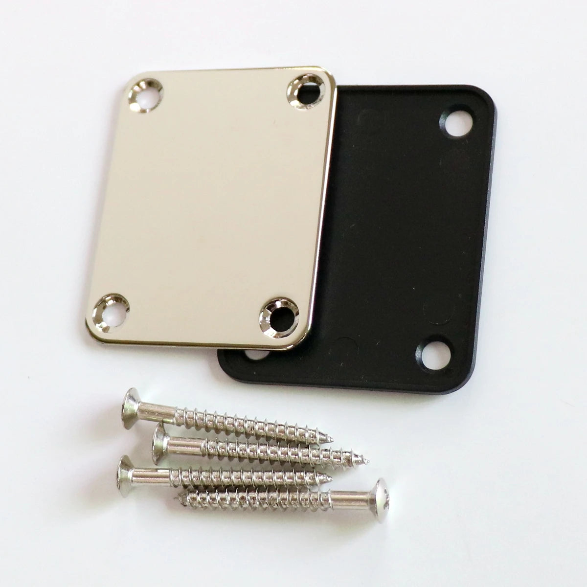 For NP001 Durable Steel Nickel Bolt on Guitar Neck Joint Plate for Electric Guitar ST/TL with 4pcs Screws and Gasket 64*51mm