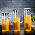 Straight Glass Cold Kettle with Stainless Steel Lid High Borosilicate Glass Cold Kettle with Stainless Steel Lid