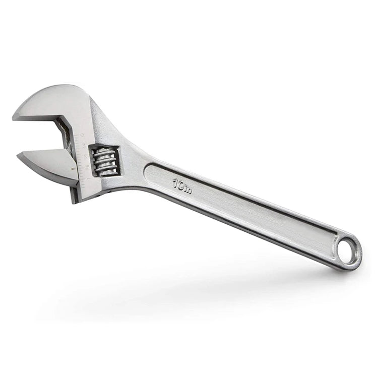 YUHANG 10 Inch Chrome-Plated Carbon Steel Tools Adjustable Spanner Wrench DIY Grade Metric Measurement System OEM Customized