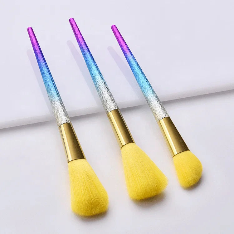 Hot Sale Wholesale Customized logo Popular Colorful Gradient Handle Eye Makeup Brush 3/6/8pcs Makeup Brush Set