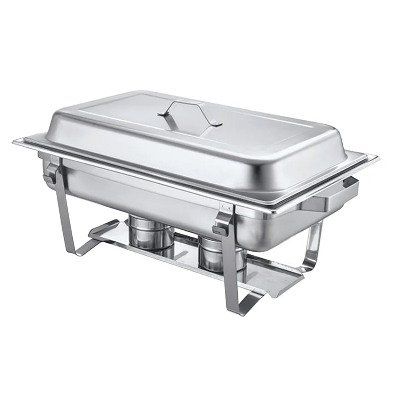 Anti-Scratch Matte Black Stainless Steel Fuel Heating Buffet Set-Modern Restaurant Servingware 9L Capacity
