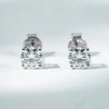 Starsgem 14K Gold Moissanite Earrings Stud 6.5mm 1 Carat Round Cut DE VVS Stud Earring 14k Yellow Gold Moissanite Earrings Studs