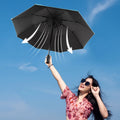 Innovative Strong Windproof Manual Open Sunshade Fan Folding  Umbrella with Smart Charging Handle