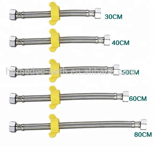Size Customized Metal Wash Basins Inlet Shower Hoses Flexible Hose Straight Water Braided